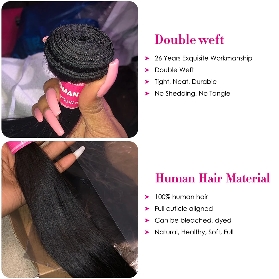 Longqi бразильские Прямые пряди волос с фронтальным Remy человеческие волосы 13x4