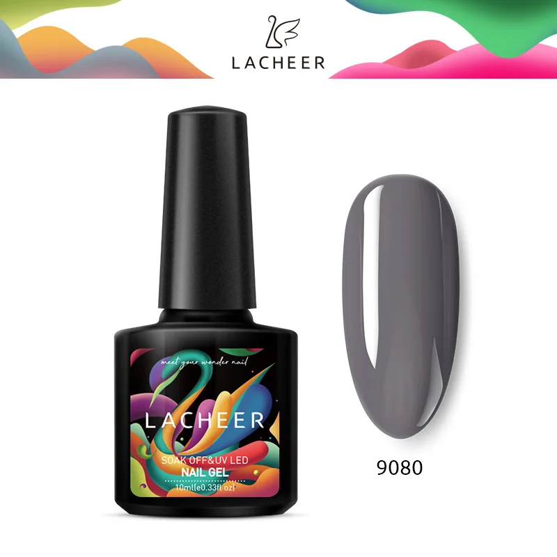 Lacheer UV набор гель-лаков для ногтей впитывающийся УФ-гель Полупостоянный Гибридный СВЕТОДИОДНЫЙ лак для ногтей маникюрный набор блестящие светодиодные Гелевые наборы - Цвет: 9080
