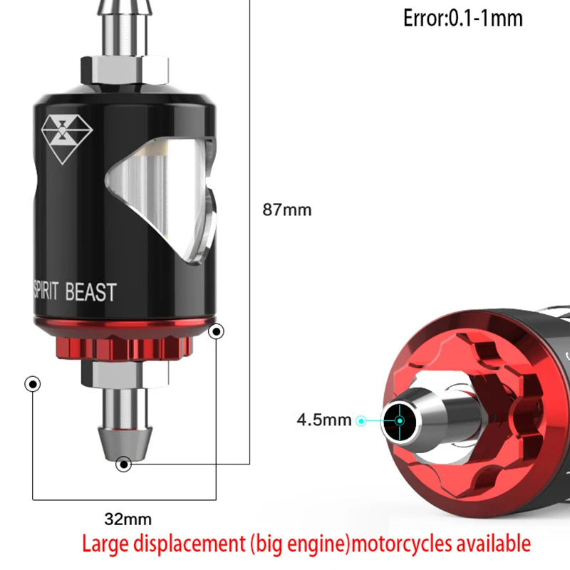 Xijia Motorcycle Gas Filter Oil Filt Universal Fuel Cleaner Magnet Stainless Steel Copper Scooter Dirt Bike | Автомобили и
