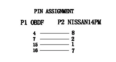 Высокое качество 5 шт. для n issan 14 Pin к OBD 2 16 Pin OBD2 OBDII Диагностика расширения инструмента адаптер Соединительный кабель