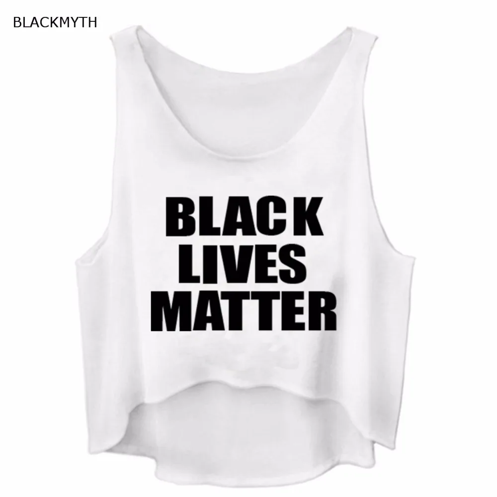 Черная Женская футболка без рукавов с надписью BLACKMYTH модный белый Повседневный
