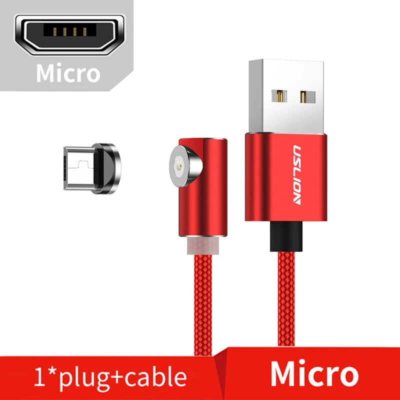 Red For Micro USLION Магнитный Micro USB кабель type-c Зарядка для iPhone samsung Магнитная Зарядка адаптер type C кабели для мобильных телефонов шнур - Цвет: Red For Micro