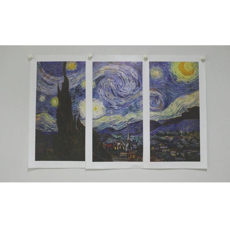 3 шт импрессионизма холст картины Ван Гог Звездная ночь настенные | Дом и сад