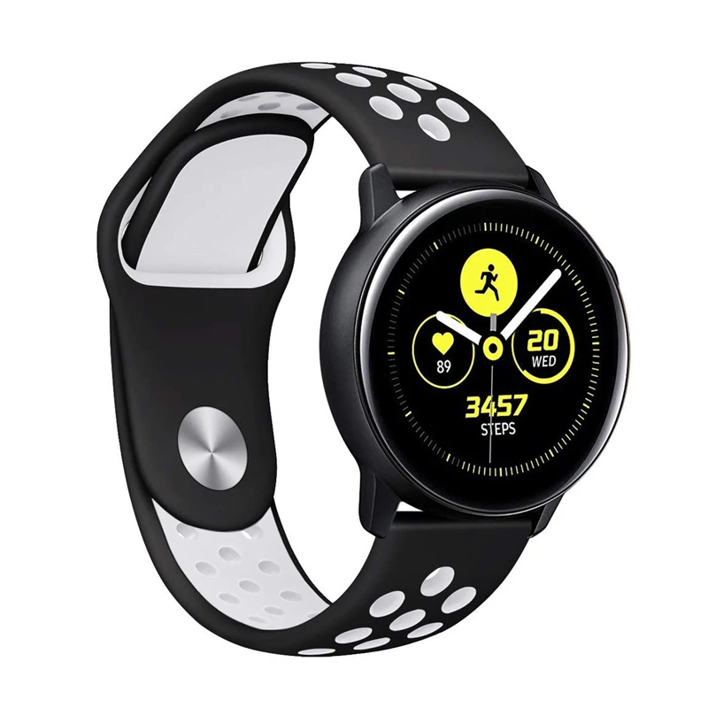 22 мм ремешок для спортивных часов samsung galaxy watch 42 active amazfit bip S2 силиконовый браслет
