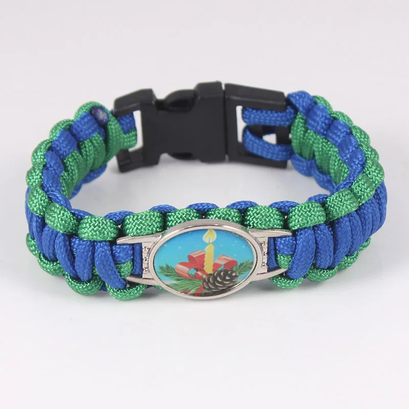 Новый индивидуальный Паракорд браслет с рождественской елкой снеговиком Сантой
