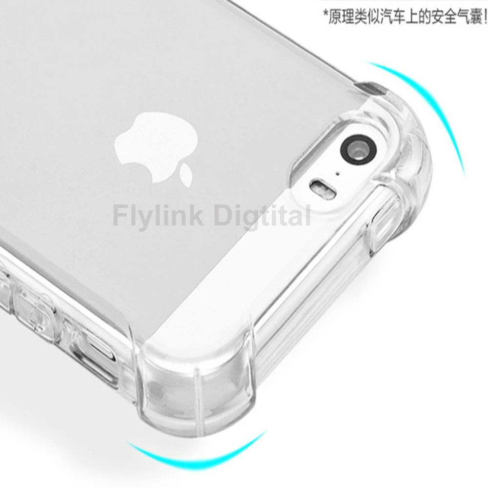 Мягкий ударопрочный чехол из ТПУ для iphone 5 6 7 8 plus прозрачный силиконовый с полным