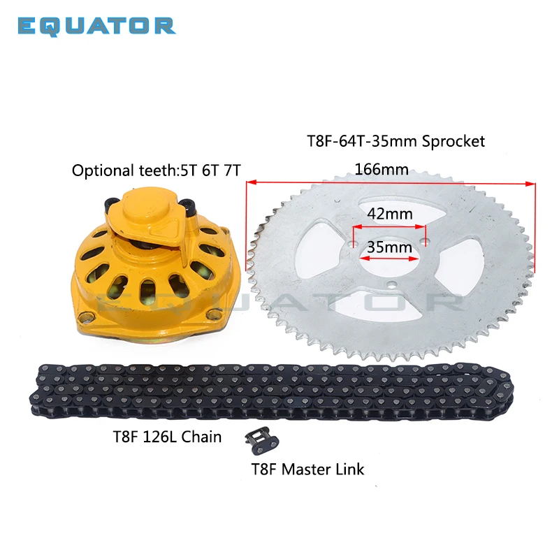 T8F коробка передач звездочка и цепной муфта барабан для 47cc 49cc 2-тактного вездехода