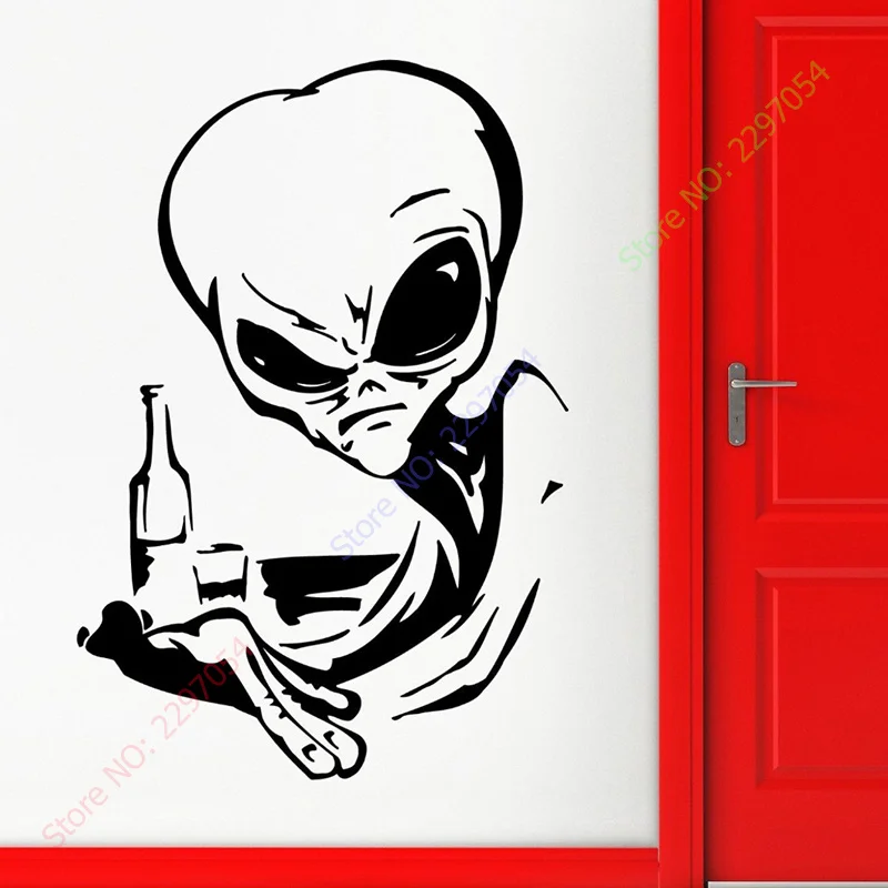 

Wall Sticker Home Decor Alien UFO Space Fantasy Drinking Free Shipping