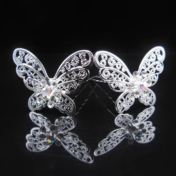 

20 Pcs Bridal Butterfly Rhinestones Crystal Prom Wedding Headband Hair Pins Hair Clips