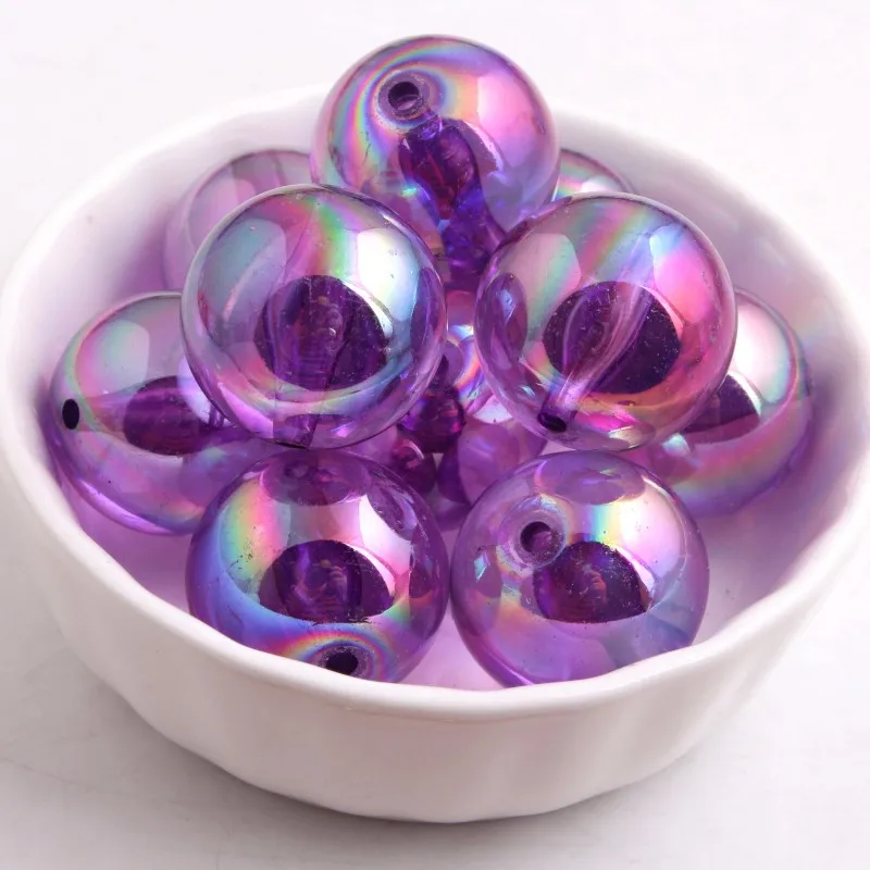 purple Kwoi Vita 8 мм до 20 ммакриловый прозрачный Круглый ab Бисер для DIY изготовления браслета и ожерелья - Цвет: purple