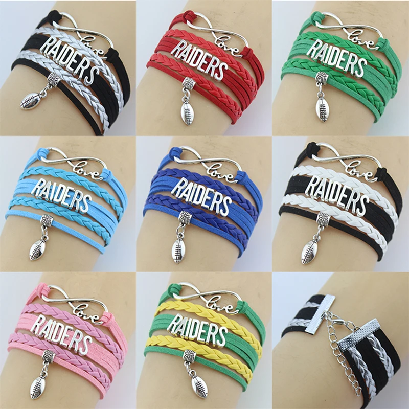 (Прямая поставка) браслеты бесконечность любовь рейдеры Футбол очарование