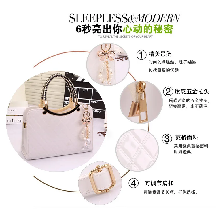 Женская сумка Весна и лето четыре сезона Модная белая модная в клетку на одно