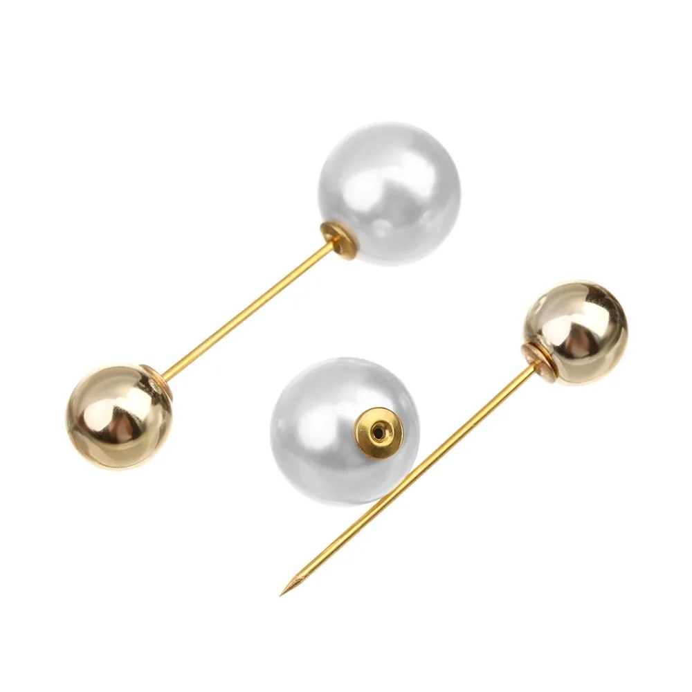 2PCS Charm Double Simulated Pearl Brooch Pins For Women Lapel Jewelry Dress Suit Pin Christmas Gift | Украшения и аксессуары