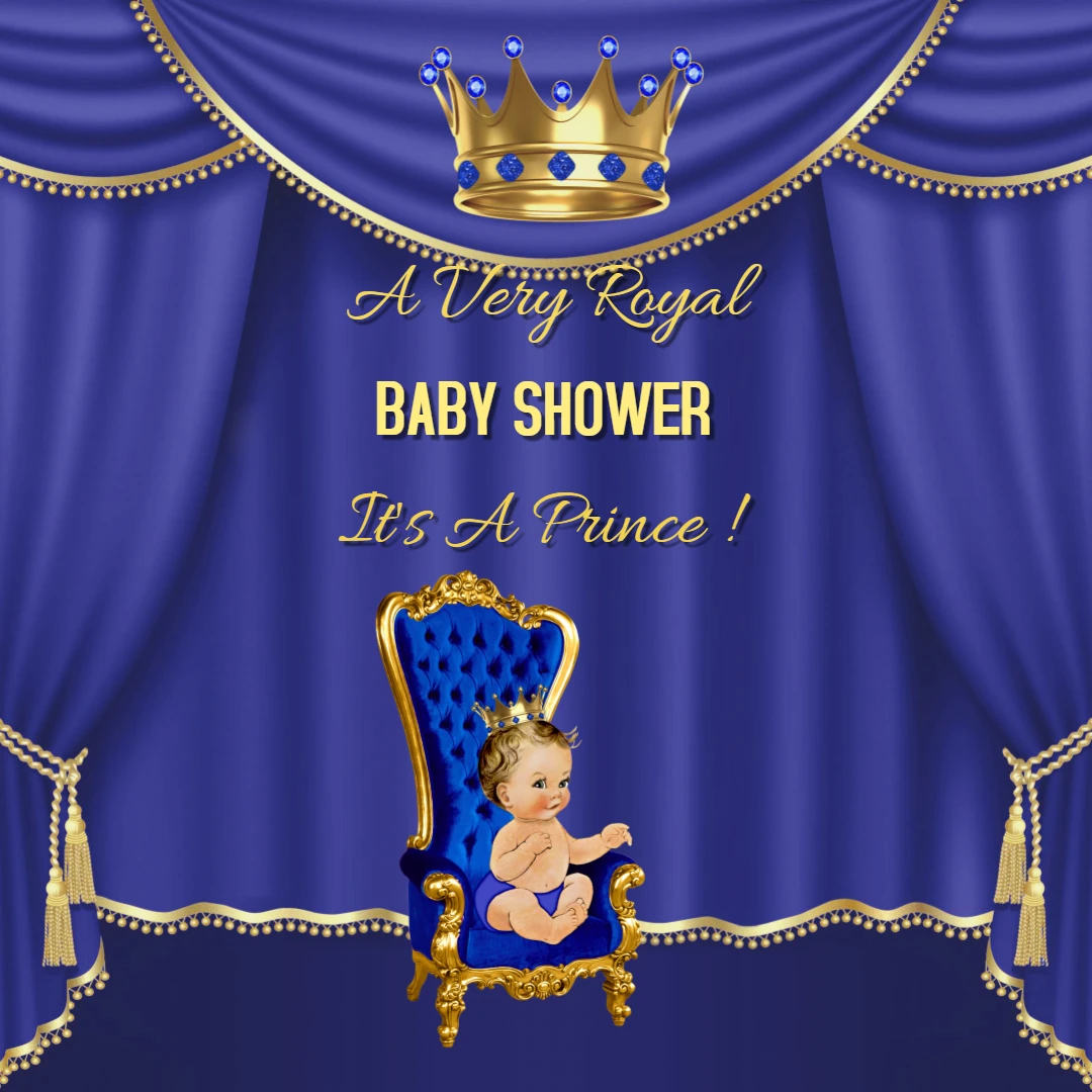 Очень Королевский детский душ фон синий принц мальчик Babyshower Корона театральный