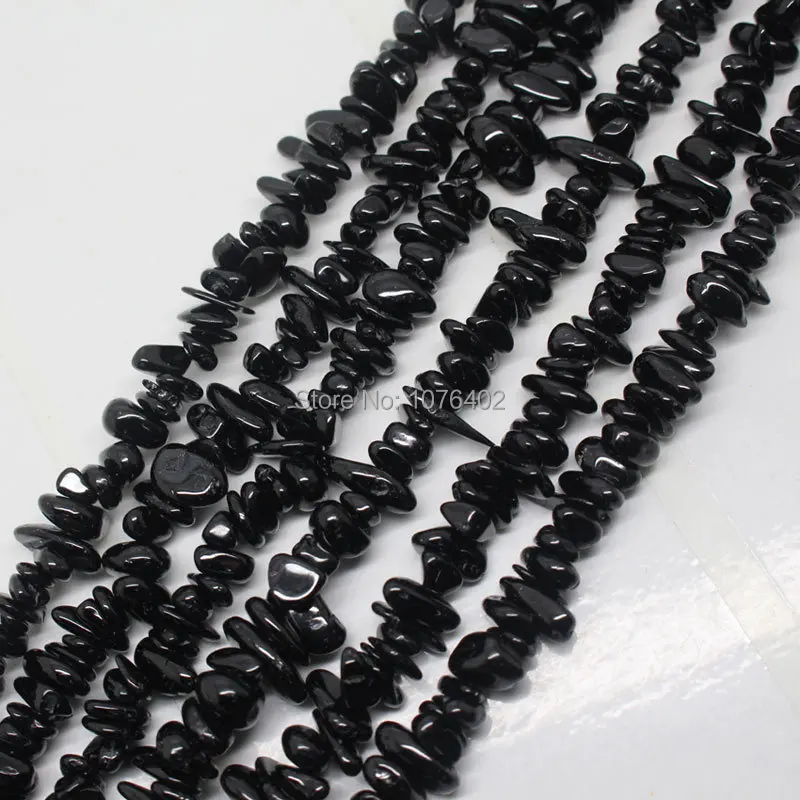 

Mini. order is $7! 4-11mm Black Tourmaline Freeform Macadam Loose Beads 34''