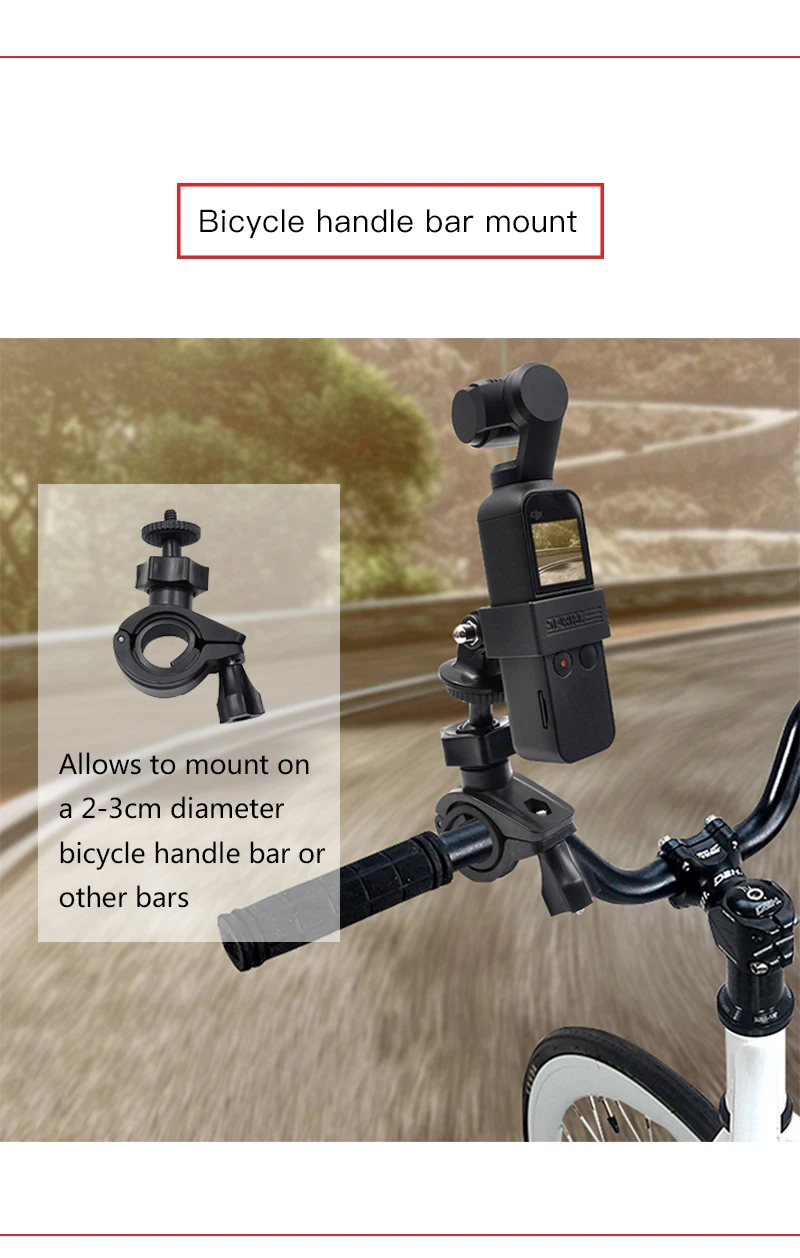 STARTRC Osmo Карманный Набор расширения 6-в-1 скользящая Скоба комплект DJI Osmo карманные серии Gopro Hero крепления для фотоаппаратов держатель для велосипеда