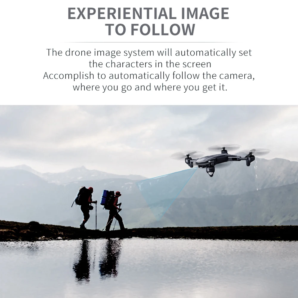 Квадрокоптер XS816 складной с 50 кратным увеличением Wi Fi FPV двойной камерой 4K /720P VS SG106