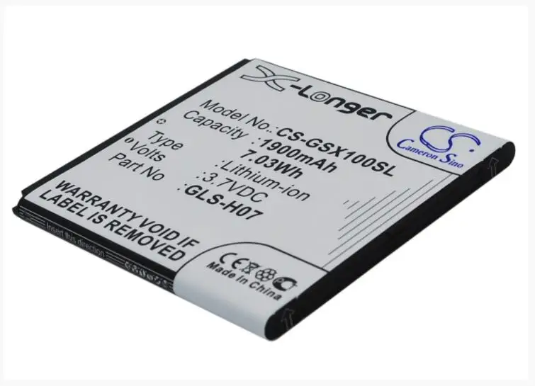Аккумулятор Cameron Sino 1900 мАч для GIGABYTE Gsmart Simba SX1 29S01 10010 V00R GLS H07 GSMART SX1|Аккумуляторы