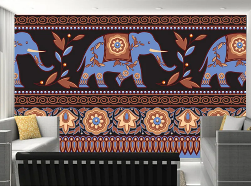 Объемная Большая фреска на заказ индийская Классическая с изображением слона