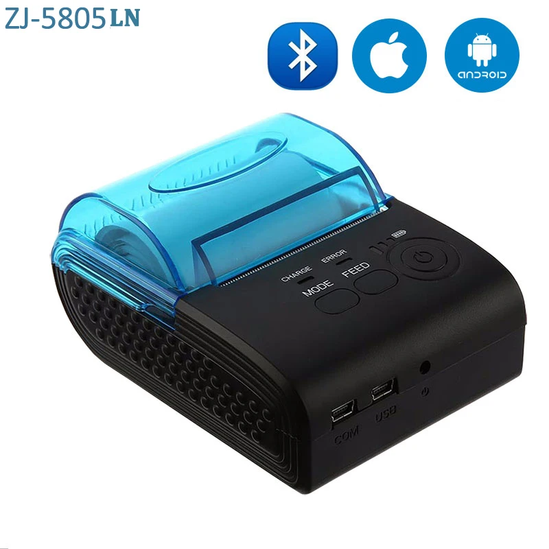 5805LN Portable Mini Bluetooth Printer Thermal Receipt Printer Pocket Ticket Machine For Mobile Phone Android iOS PC 58mm - Цвет: 5805LN