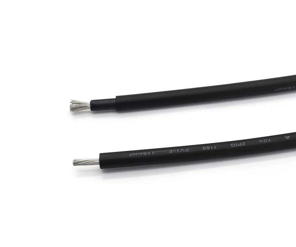 50 метров/рулон 6 мм2 (10AWG) Солнечный Кабель красный или черный Pv кабель провод