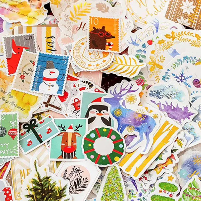 40 шт./кор. канцелярские наклейки DIY рождественская липкая бумага для украшения дневник в стиле Скрапбукинг