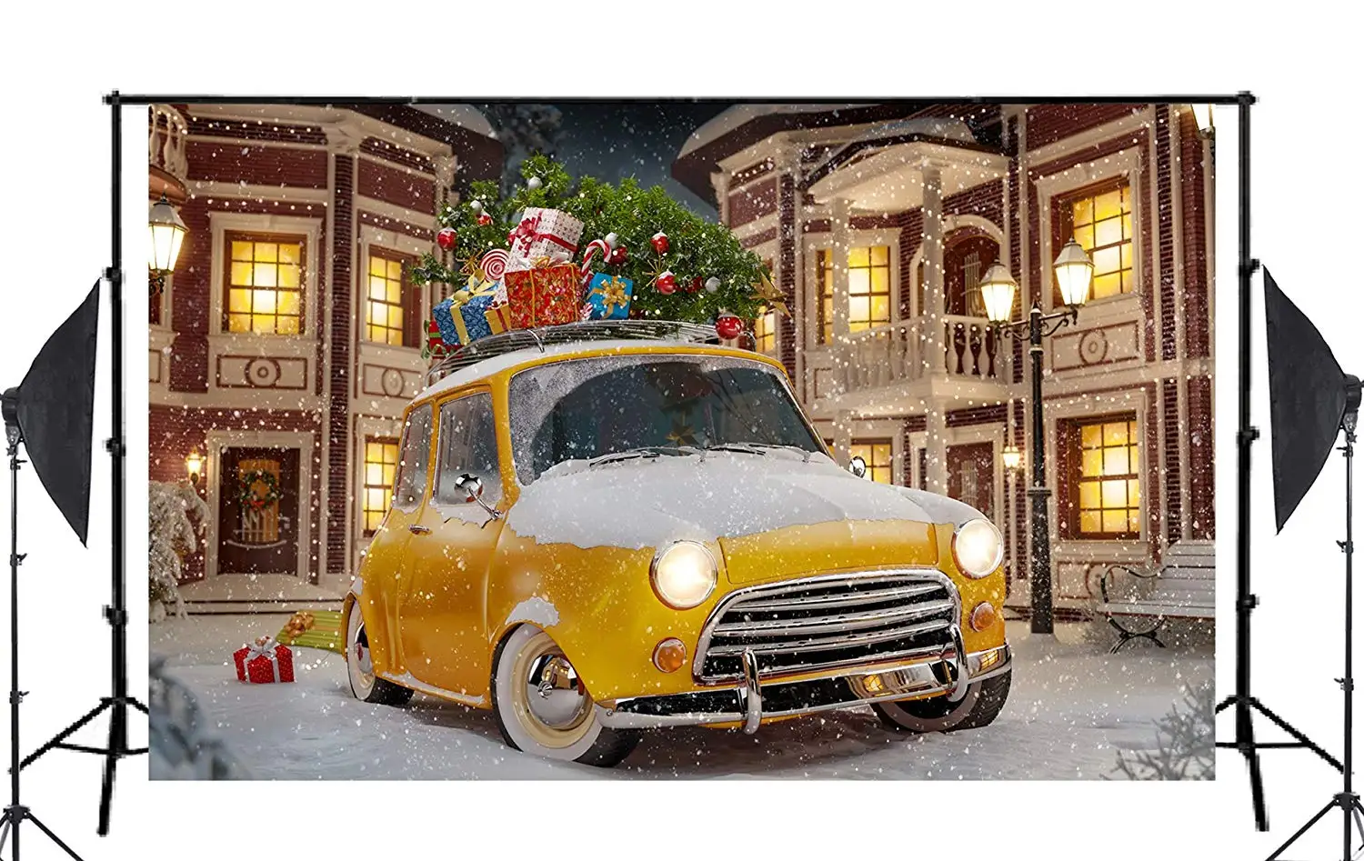 7x5ft изысканный Яркий Рождественский ночной фон для фотосъемки студия