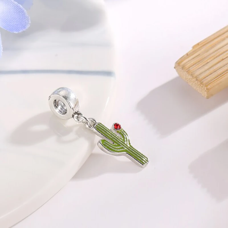 Зеленый Кактус хрустальные бусины подходят плата Де Ли оригинальный браслет