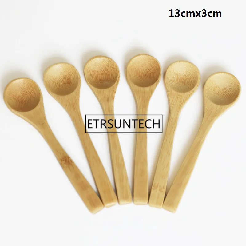 13cmx3cm 8 Размер, маленькие бамбуковые ложки, натуральные, Eeo-Friendly, мини-ложки для меда, кухонные, мини-ложки для кофе, чайная ложка для детей, совок для мороженого, 9~ 16 см - Цвет: 13cmx3cm