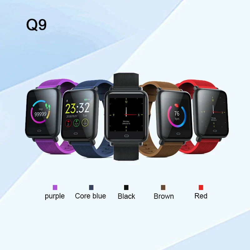 Q9 Смарт часы водонепроницаемые спортивные для Android/IOS с монитором сердечного
