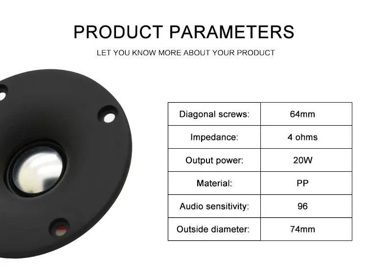 Car Speaker 3 Inch Tweeter Speaker Hifi 4 Ohm DIY 20W Speakers High Pitch Loudspeaker Car Stereo Audio Speaker For Almost Car