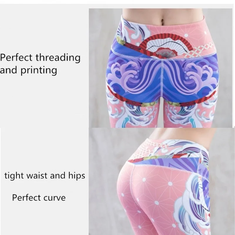 Women Yoga Pants Beautiful Printing Sport Gym Slim Leggings Fitness for High Waist Jogging Femme Tights | Спорт и развлечения
