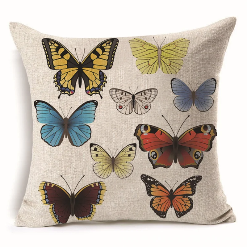 Домашний милый чехол для подушки с принтом бабочки декоративная наволочка