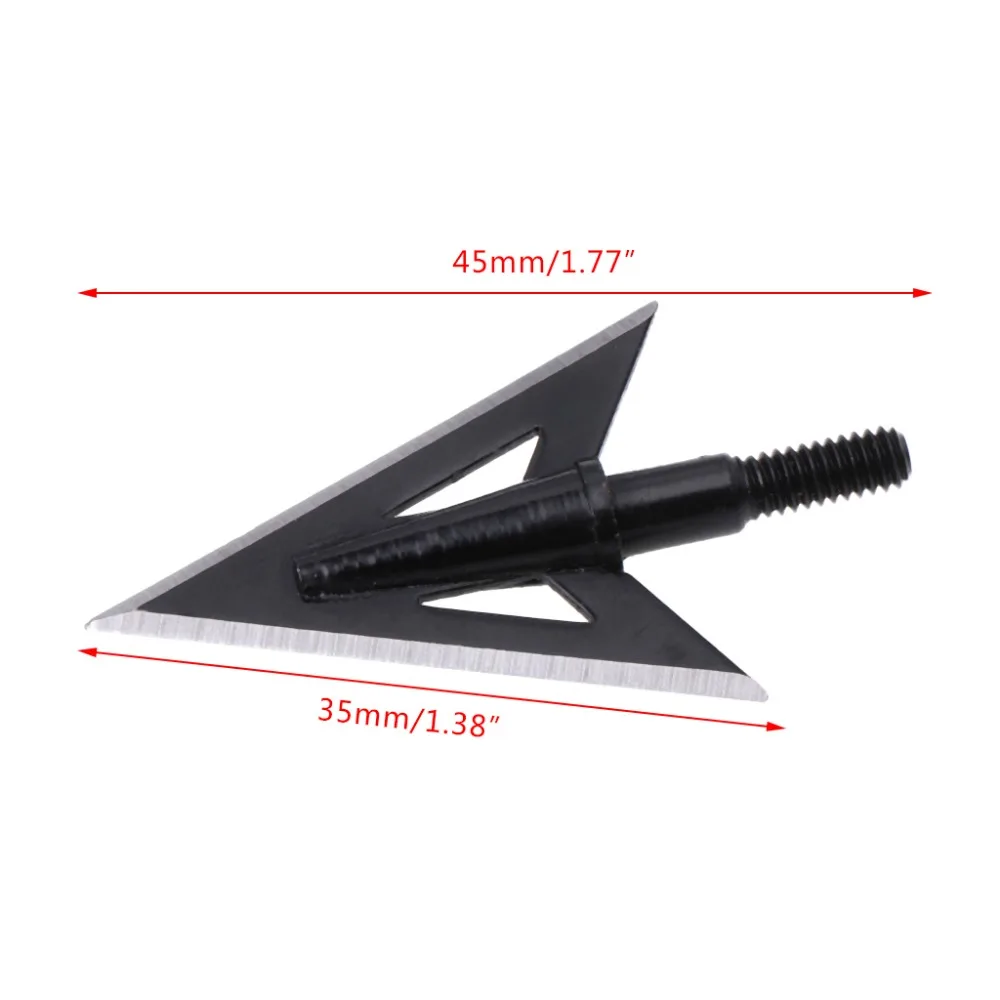 Стрельба из лука Broadhead 100 зерен нержавеющая сталь Охота 2 острые лезвия стрелы