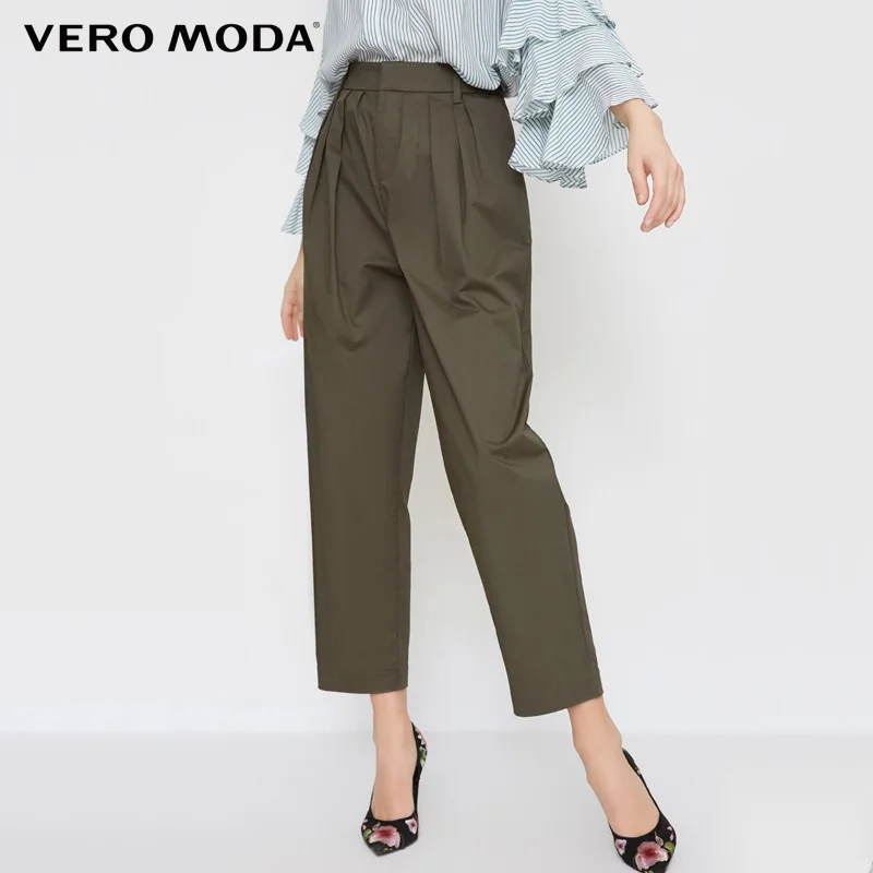 Vero Moda 2019 весна лето новые хлопковые повседневные укороченные брюки | 318250520