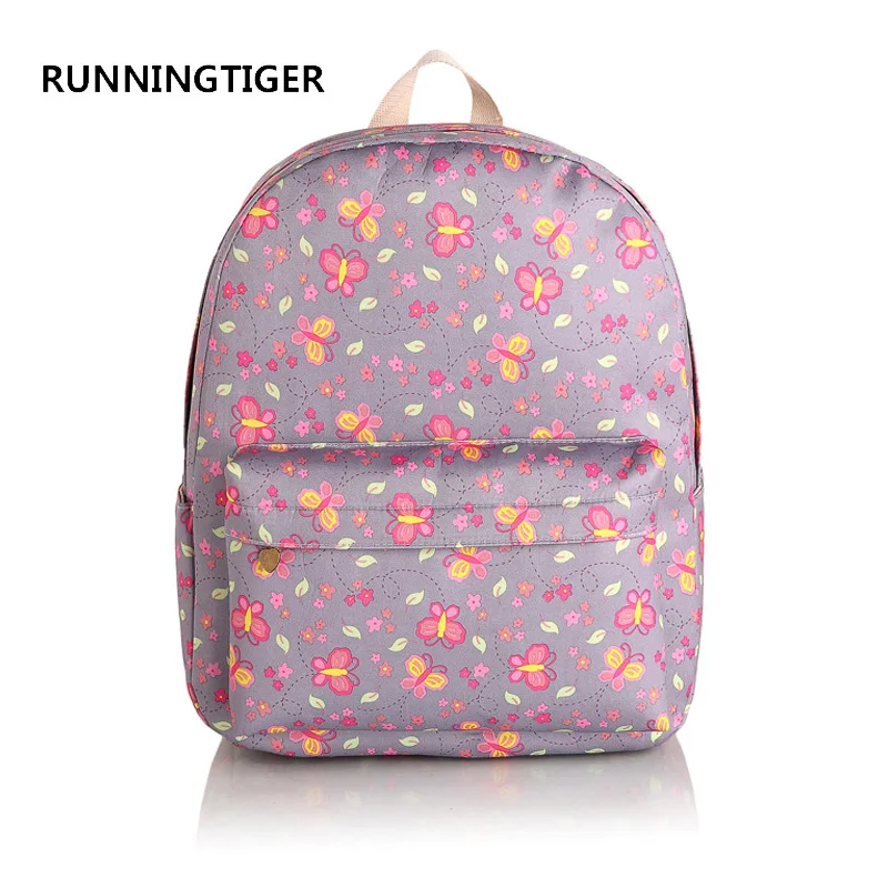 RUNNINGTIGER женский рюкзак с цветочным принтом Холщовый школьный модные школьные