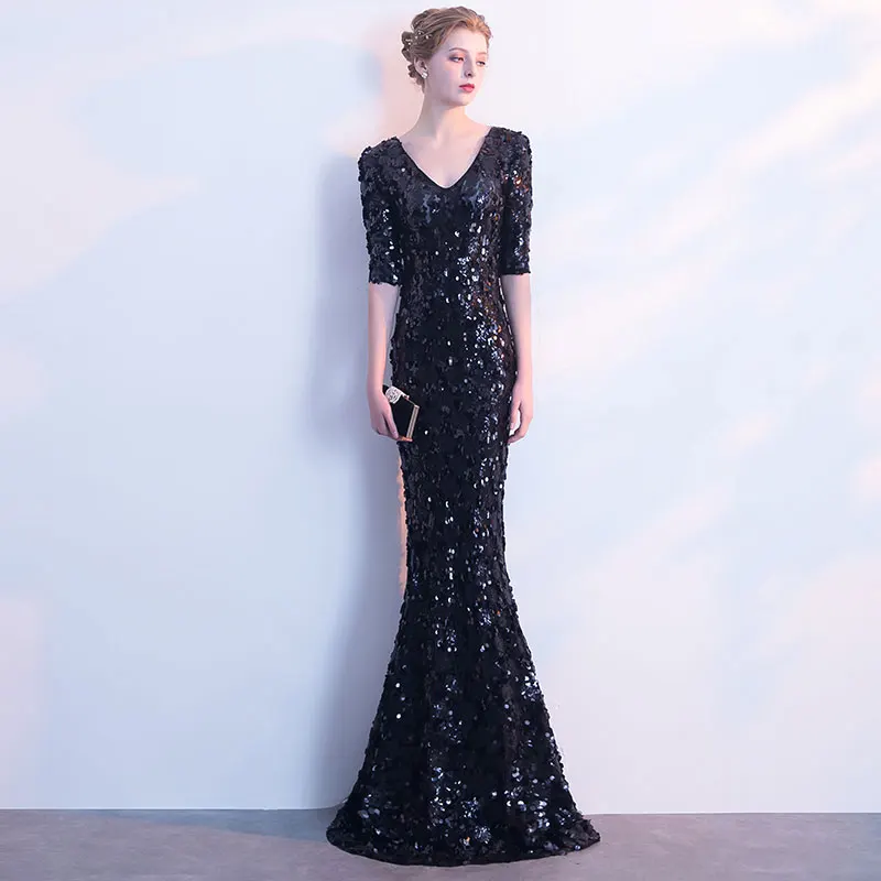 FADISTEE Новое поступление пикантные вечерние платья Vestido de Festa ТРАПЕЦИЕВИДНОЕ платье для выпускного вечера; Robe De Soiree Половина рукава блесток кружева