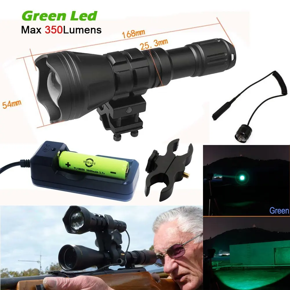 Tonelife охотничий фонарик зеленый 300 ярдов дальний перезаряжаемый свиной Coyote Fox Varmint