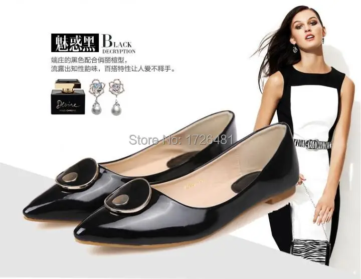 In the spring of 2015 new woman pointed heels flat wedges OL single shoes white low to help | Обувь