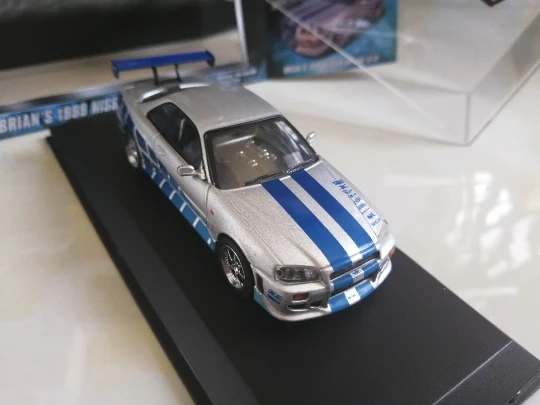 GL 1:43 Nissan R43 BRIAN'S 1999 skyline GT-R модель автомобиля литая под давлением металлическая игрушка подарок на день рождения для детей
