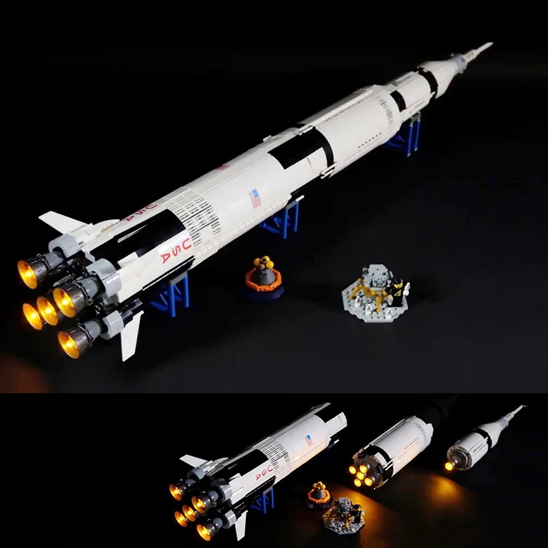 Светодиодный светильник для 21309 Творческий Apollo Saturn V Launch строительные блоки