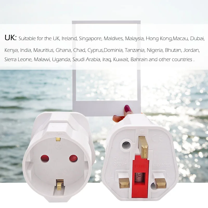 1 шт. европейская в английская вилка европейского стандарта электрическая