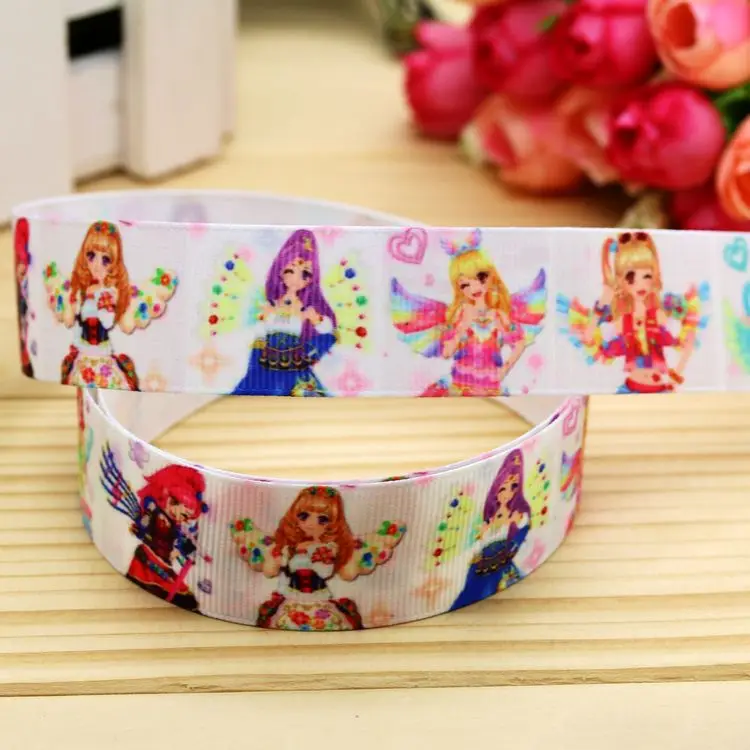 Бесплатная доставка, корсажная лента Aikatsu с принтом, 7/8 дюймов, головной убор, украшение для вечерние НКИ «сделай сам», оптовая продажа OEM, 22 мм P5514