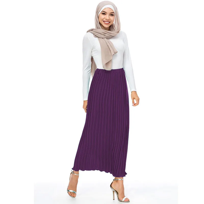 Faldas Largas Verano Mujer Moda 2020 мусульманские корейские женские шифоновые гофрированные