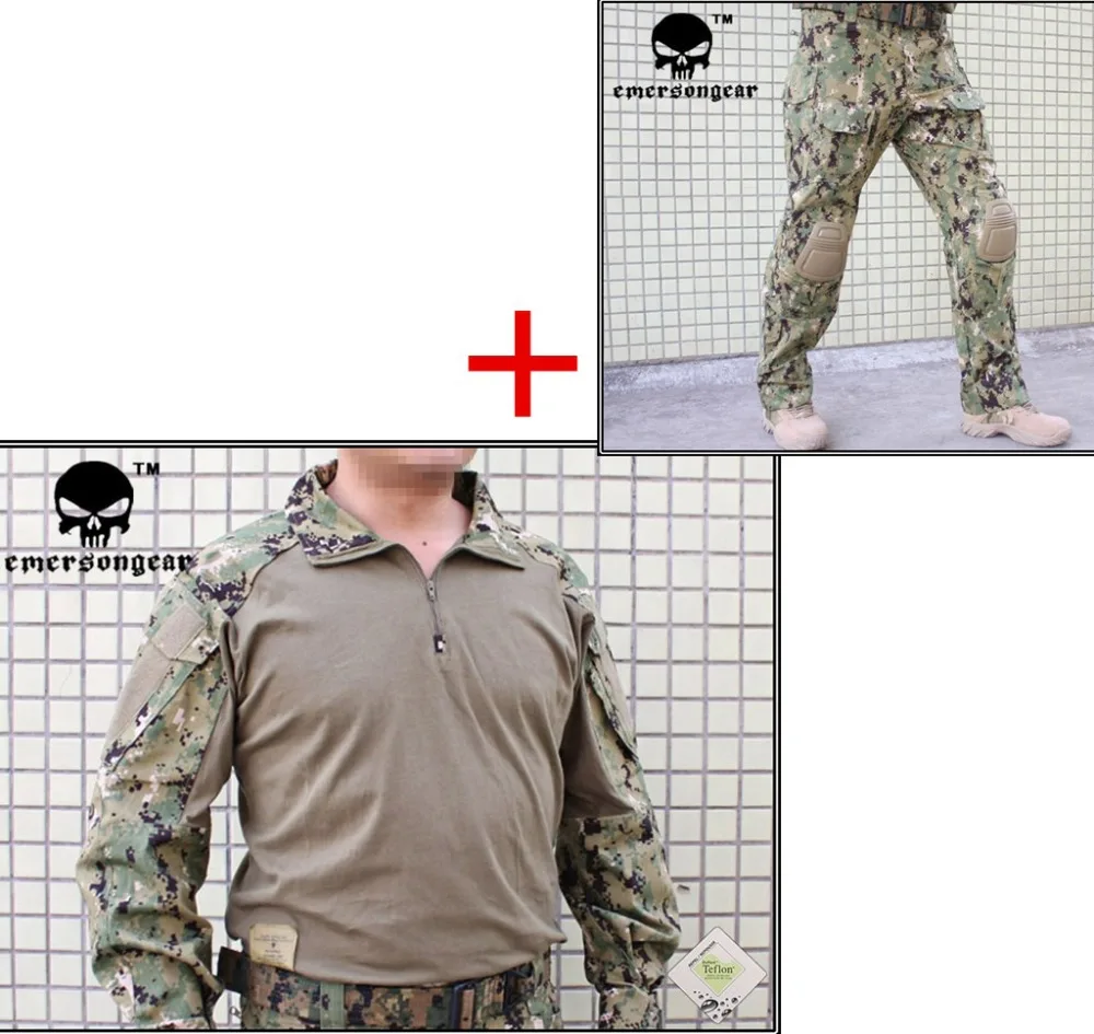 Emerson bdu G3 AOR2 боевая униформа рубашка и брюки с наколенниками костюмы BDU Военная
