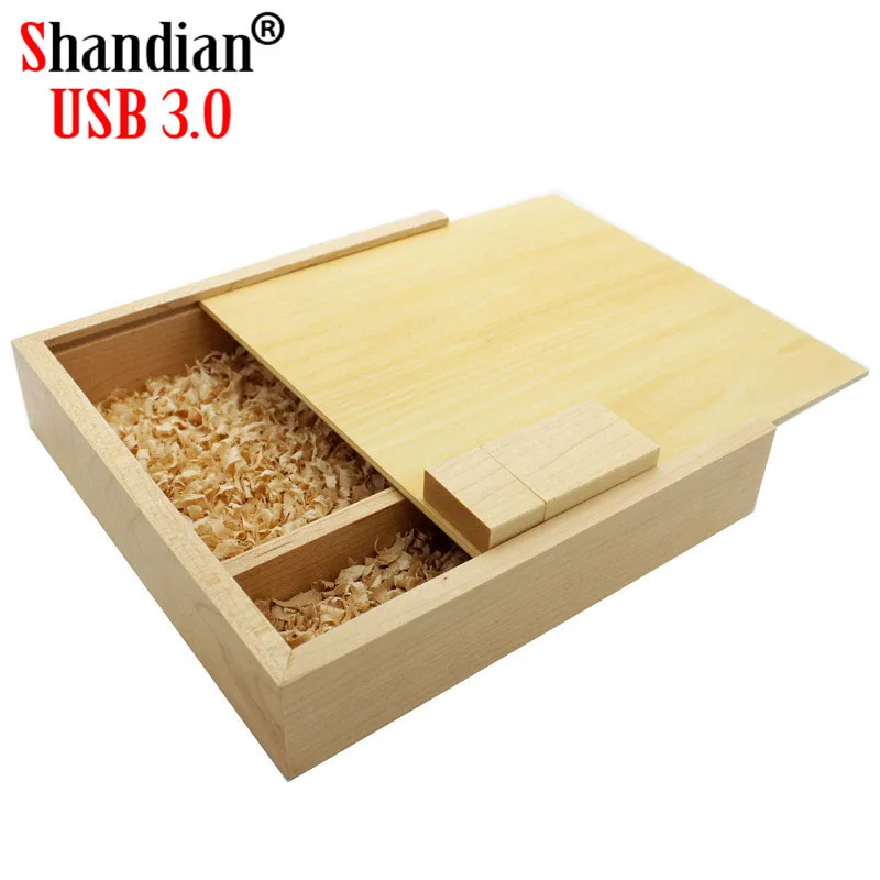 Maple box SHANDIAN USB 3,0 бесплатный логотип клен фотоальбом usb+ коробка usb флэш-накопитель 4 ГБ~ 64 Гб фотография свадебный подарок 170*170*35 мм - Цвет: Maple box