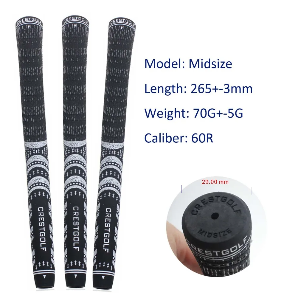 CRESTGOLF Golf Grips Midsize 13pcs/Pack Professional Carbon Yarn Golf Irons Grips Golf Club Grips 6 Colors for Choice