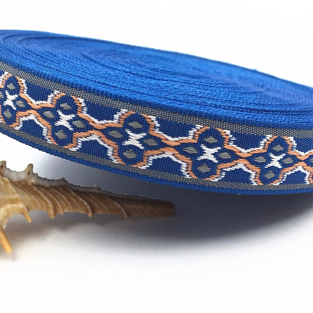 Новинка 2017 года 15 мм шириной 10 ярдов/лот темно-синие с цветочным узором в виде