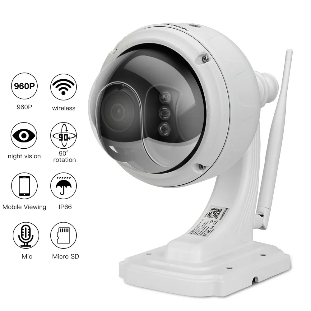 Floureon 1.3MP 960 P Wifi Беспроводной ip-камеры видеонаблюдения Открытый IP66 Водонепроницаемый SD Card IR-CUT купольная камера pt