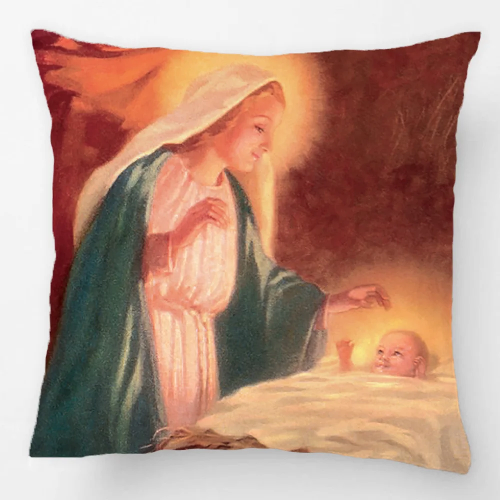 Винтажный Рождественский чехол с изображением Рождества Марии Иосифа малыша